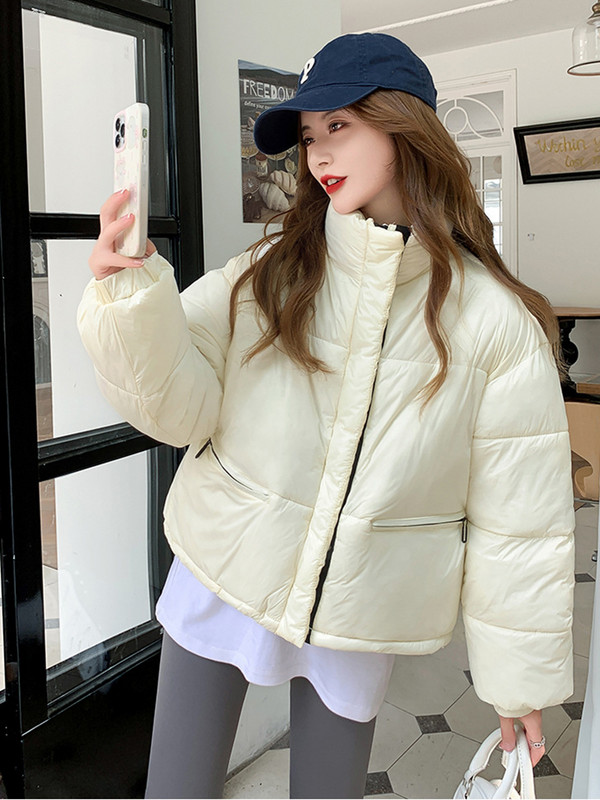 Parka căptușită din bumbac de iarnă 2023, haină de zăpadă pentru femei, falsă, două piese, haină scurtă, haine de stradă, haine calde.