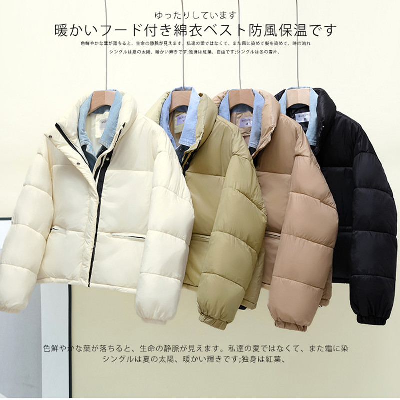 Parka căptușită din bumbac de iarnă 2023, haină de zăpadă pentru femei, falsă, două piese, haină scurtă, haine de stradă, haine calde.