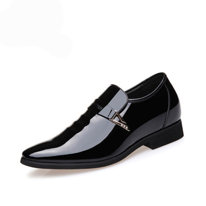 Pantofi din piele Rochie pentru bărbați din piele lacuită Pantofi Oxford casual pentru bărbați Mocasin cu sclipici Încălțăminte pentru bărbați Pantofi cu vârf ascuțit pentru bărbați