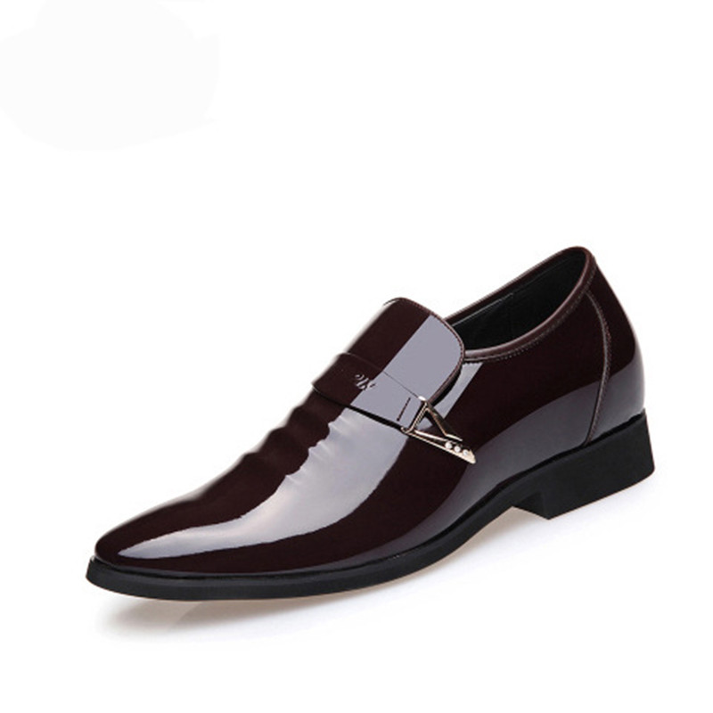 Pantofi din piele Rochie pentru bărbați din piele lacuită Pantofi Oxford casual pentru bărbați Mocasin cu sclipici Încălțăminte pentru bărbați Pantofi cu vârf ascuțit pentru bărbați