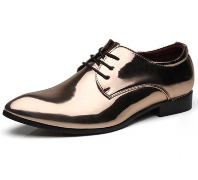 Modni trend Lakirane muške cipele za vjenčanje Zlatno Plavo Crveno Bijele Oksfordice Cipele Dizajnerske cipele na špic vrhove Velika veličina 37-48