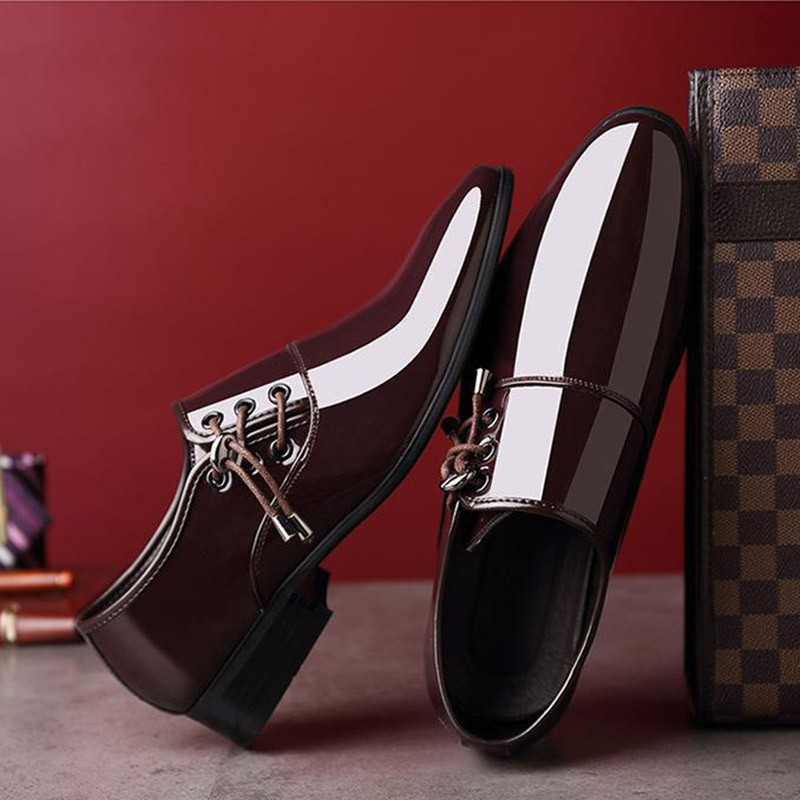 Meeste terava varbaga nahast kingad Meeste ärikingad Meeste läikivad vabaajajalatsid suures suuruses pulmakingad Zapatos Hombre Casuales