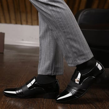 Mazefeng Модни мъжки обувки с приплъзване Мъжки оксфордски модни бизнес рокли Мъжки обувки 2020 Нови класически кожени мъжки костюми Обувки