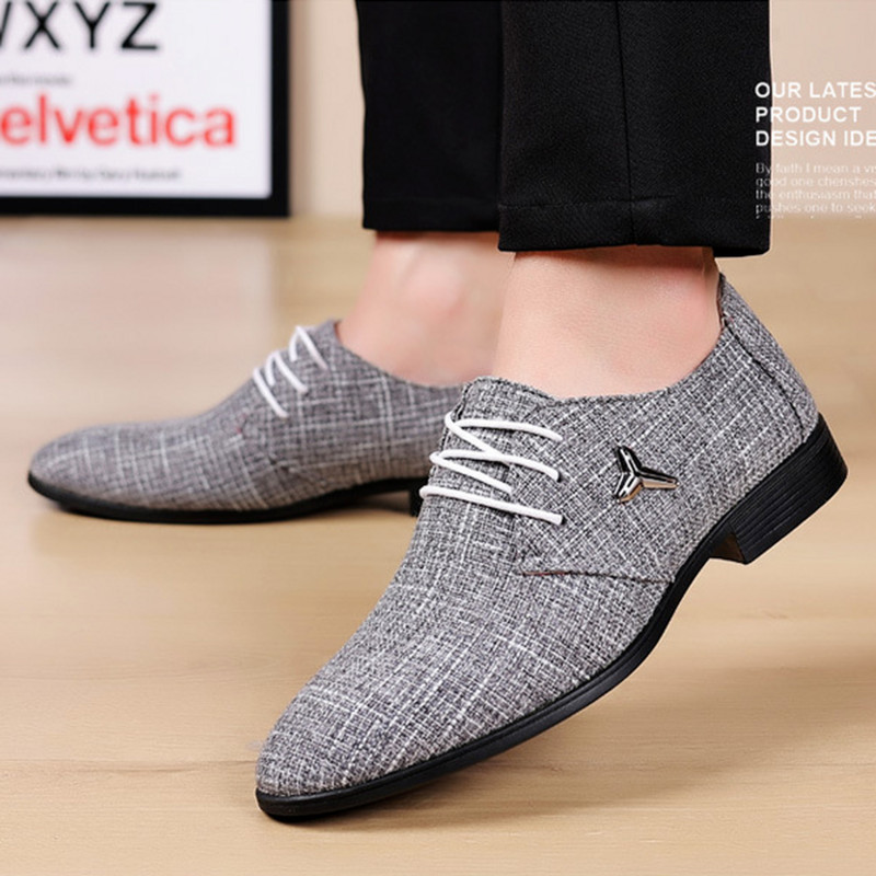 Vyriški odiniai batai Didelio dydžio medžiaginiai batai kvėpuojantys smailūs lininiai drobiniai batai formalūs vyriški batai laisvalaikio verslui