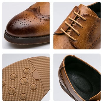Fotwear Мъжки обувки Brogue Голям размер 47 46 Класически мъжки официални оксфордски кожени обувки за рокля Бизнес сватбени обувки за възрастни с връзки