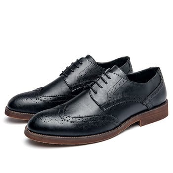 Fotwear Мъжки обувки Brogue Голям размер 47 46 Класически мъжки официални оксфордски кожени обувки за рокля Бизнес сватбени обувки за възрастни с връзки