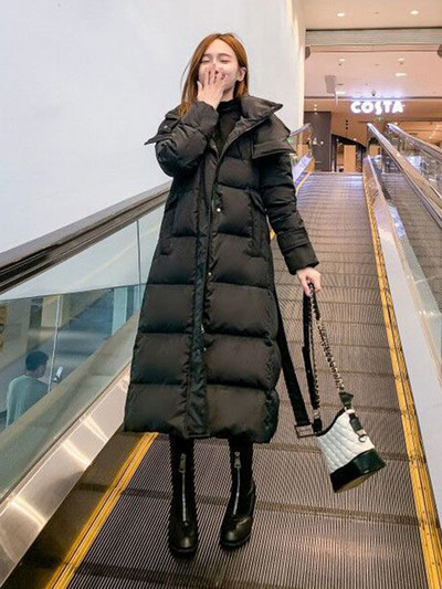 KBAT Fashion Thicken Parka de iarnă pentru femei cu glugă, cu o curea, haină lungă Sonw, jachetă puf pentru femei, îmbrăcăminte caldă rezistentă la vânt