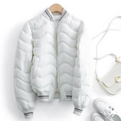 Jachetă de baseball de iarnă 2023, jachetă largi pentru femei, haină de bază parka caldă, jachetă puf pentru femei, îmbrăcăminte capitonată din bumbac ultra ușoară