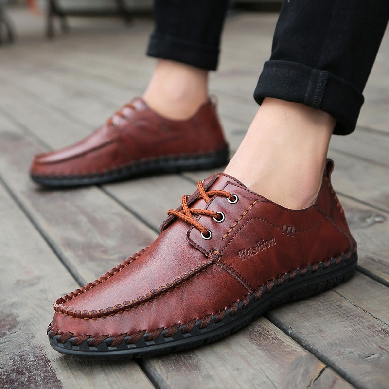 Pantofi casual pentru bărbați, de primăvară, toamnă, din piele, pantofi de bărci pentru bărbați, mocasini la modă cu șireturi, pantofi de înaltă calitate, 2021, cu livrare directă