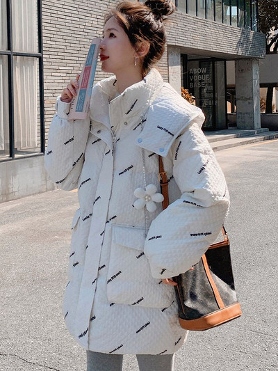 KBAT Iarna Femei Oversized Parkas Jachete Casual Gros Cald Glugă Model haină Femei Iarna Outwear Jachetă de modă Parkas