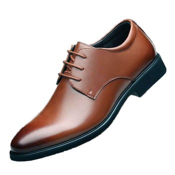 Мъжки дишащи кожени обувки Черни меки кожени меки долнища Пролет и есен Мъжки бизнес официални облекла Ежедневни обувки