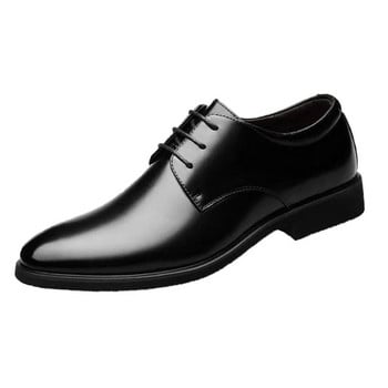 Мъжки дишащи кожени обувки Черни меки кожени меки долнища Пролет и есен Мъжки бизнес официални облекла Ежедневни обувки