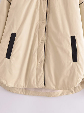 Зимни дамски якета с пух за 2023 г. Пачуърк Ултра леки топли ежедневни палта Дамско пухено яке Голяма парка Палто с копчета