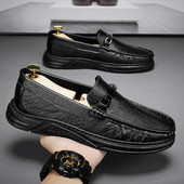 Pantofi noi pentru bărbați, ocazional, ușoare, respirabile, din piele, pantofi pentru bărbați, pantofi plati pentru bărbați, cu talpă moale, pantofi mocasin, birou de afaceri