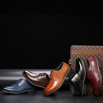 Нови висококачествени мъжки броги , бизнес рокли с връзки Bullock Мъжки обувки Oxford Мъжки официални обувки698