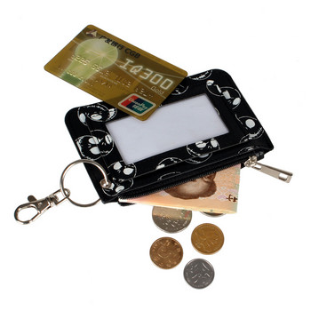 Дамски PU портфейл с цип Id портфейл Мъжка ултратънка минималистична чанта с преден джоб Поставка за карти 4804