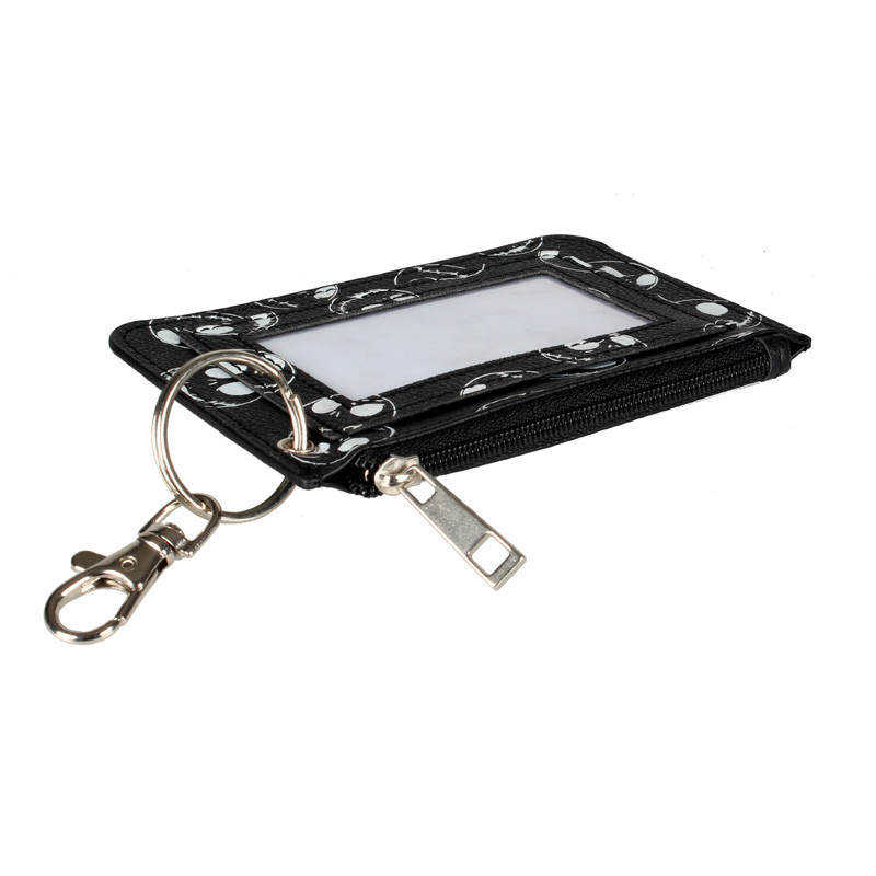 Portofel pentru femei din PU, cu fermoar, pentru identificare, pentru bărbați, ultra-subțire, minimalist, cu buzunar frontal, posetă Suport card 4804