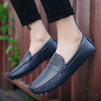 Νέα 38-50  Mens Loafers  Slip σε Casual Παπούτσια Πολυτελή μάρκα αυθεντικά μοκασίνια μαύρα παπούτσια οδήγησης για άνδρες