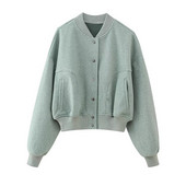 2023 m. madinga moteriška striukė su viena krūtine Bomber Striukė senovinė ilgomis rankovėmis moteriška rudeninis vilnos paltas Laisvalaikio gatvės aprangos viršutiniai drabužiai