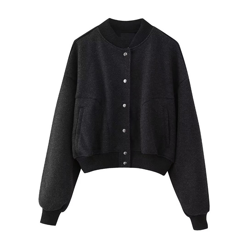 2023 m. madinga moteriška striukė su viena krūtine Bomber Striukė senovinė ilgomis rankovėmis moteriška rudeninis vilnos paltas Laisvalaikio gatvės aprangos viršutiniai drabužiai