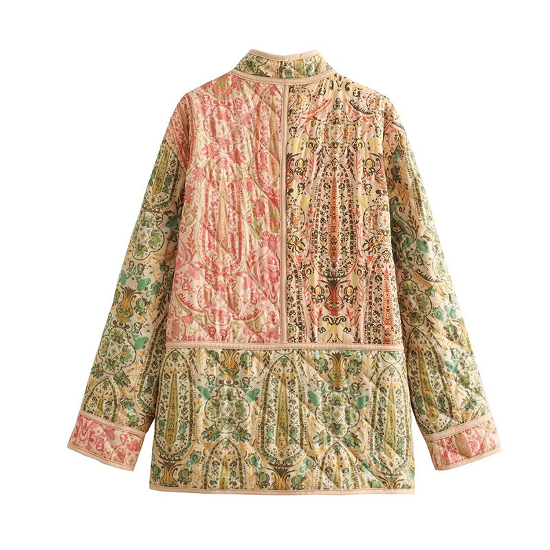 2023 Winter New Print Γυναικείο μπουφάν μακρυμάνικο ζεστό παλτό συνονθύλευμα βαμβακερό γιλέκο Γυναικεία φαρδιά ρούχα