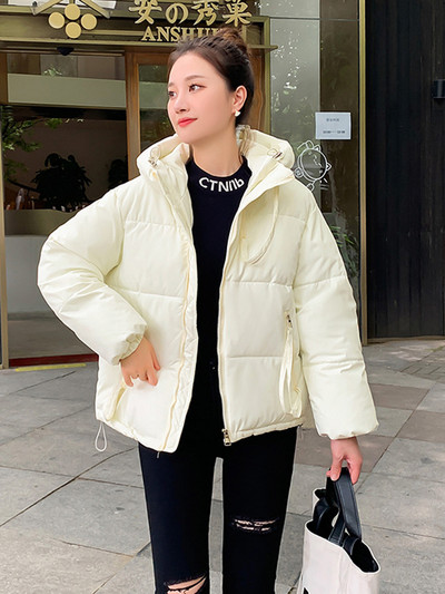 Jachetă de iarnă coreeană 2023, pentru femei, căptușită din bumbac, paltoane scurte puffa pentru femei.