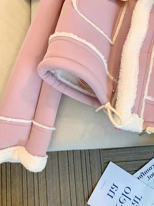 2023 Jesen Zima Ženska topla jakna od flisa od umjetnog krzna Ženska labava patchwork zadebljana šik gornja odjeća s reverima