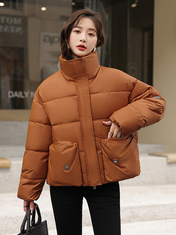 Iarna 2023 cu guler stand pentru femei Parka pentru femeie jachetă pufă din bumbac pardesiu căptușit haine coreene îmbrăcăminte exterioară groasă cu mânecă lungă