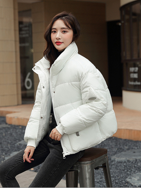 Iarna 2023 cu guler stand pentru femei Parka pentru femeie jachetă pufă din bumbac pardesiu căptușit haine coreene îmbrăcăminte exterioară groasă cu mânecă lungă