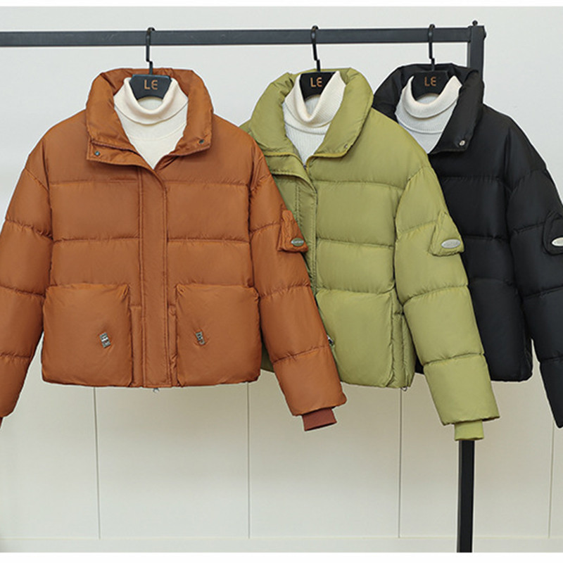 Iarna 2023 cu guler stand pentru femei Parka pentru femeie jachetă pufă din bumbac pardesiu căptușit haine coreene îmbrăcăminte exterioară groasă cu mânecă lungă