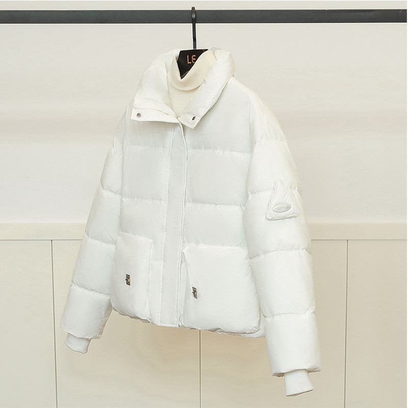 Iarna 2023 cu guler stand pentru femei Parka pentru femeie jachetă pufă din bumbac pardesiu căptușit haine coreene îmbrăcăminte exterioară groasă cu mânecă lungă