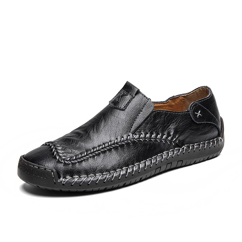 Nove ručno izrađene muške ležerne cipele od kože luksuzne marke, muške natikače, modne neklizajuće crne ravne mokasine velika veličina 38-48