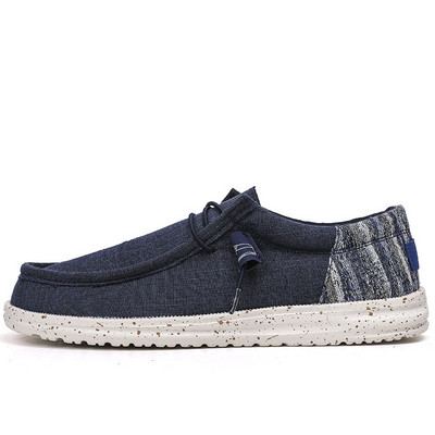 Marka Muške ležerne cipele Modne platnene cipele od trapera Prozračne muške ravne cipele za hodanje na otvorenom Velike veličine Lagane muške cipele Mokasine