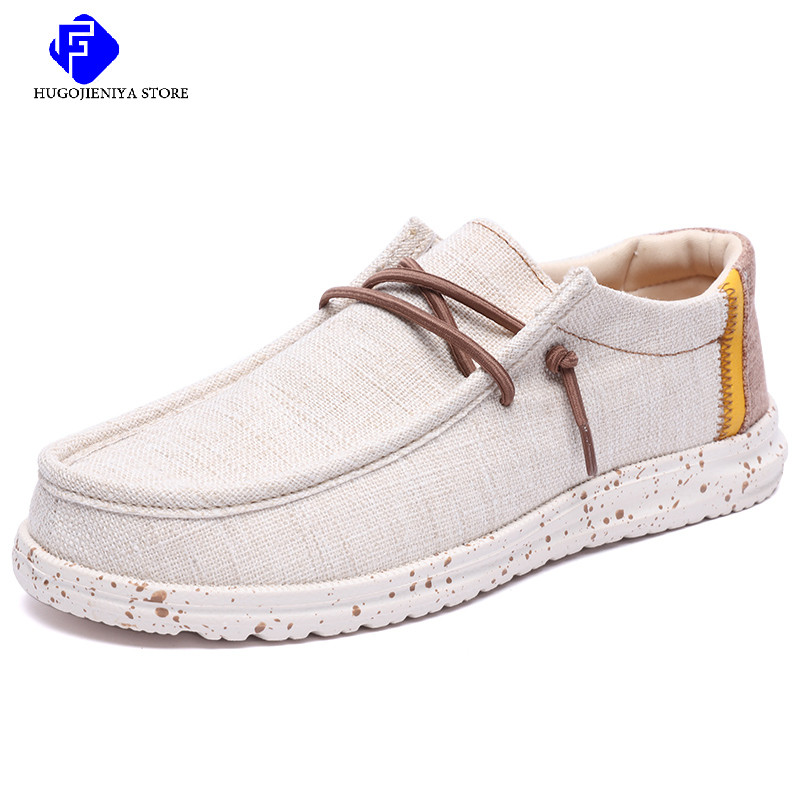 Marka Muške ležerne cipele Modne platnene cipele od trapera Prozračne muške ravne cipele za hodanje na otvorenom Velike veličine Lagane muške cipele Mokasine