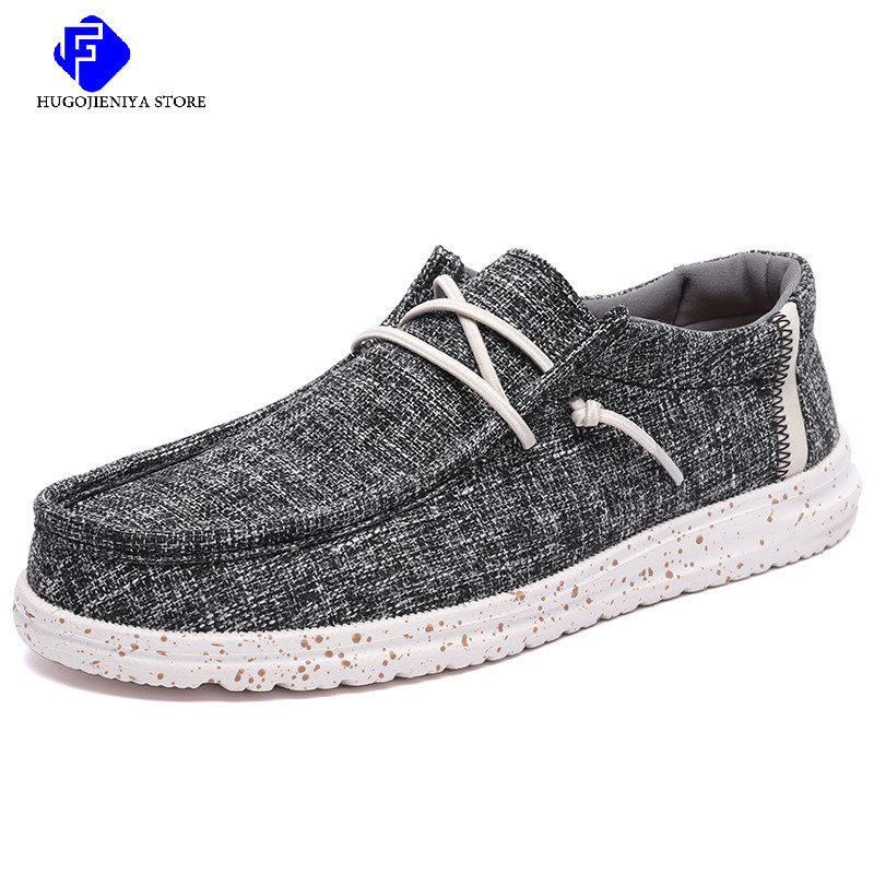 Marka Muške ležerne cipele Modne platnene cipele od trapera Prozračne muške ravne cipele za hodanje na otvorenom Velike veličine Lagane muške cipele Mokasine
