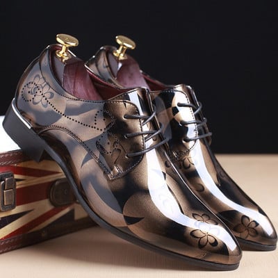 Pantofi de rochie pentru bărbați de birou, cu model floral, pantofi formali pentru bărbați, din piele, modă de lux, pantofi de nuntă, pantofi oxford pentru bărbați, rochie 37-50