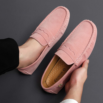 Мокасини за завръщане у дома за мъже Мокасини Обувки Дамски ръчно изработени дишащи меки велурени кожени висококачествени ежедневни равни обувки Обувки за шофиране