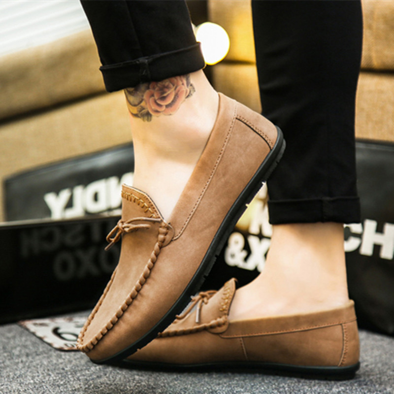 STRONGSHEN Pantofi casual din piele pentru bărbați, de marcă de lux, pantofi moale pentru bărbați, mocasini italieni, pantofi de șofer, respirabil, de dimensiuni mari