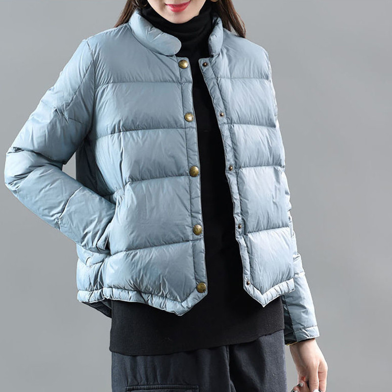 2023, noua iarnă, haină puf pentru femei, jachetă puf de rață, parkas portabil căptușită pentru femei, pardesiu puf cu gât în formă de O