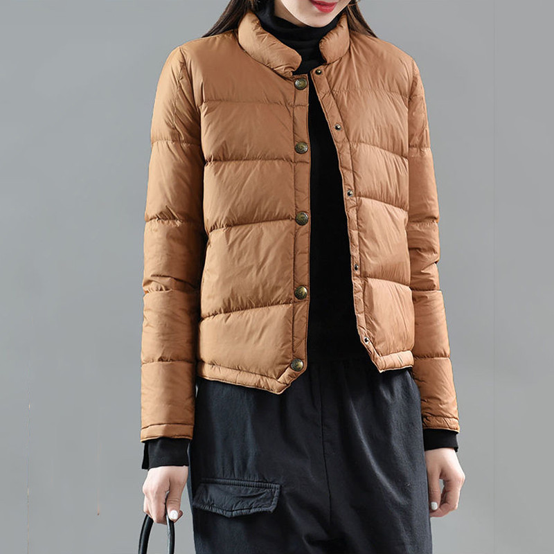 2023, noua iarnă, haină puf pentru femei, jachetă puf de rață, parkas portabil căptușită pentru femei, pardesiu puf cu gât în formă de O