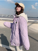 KBAT Parka de iarnă pentru femei, cu glugă, jachete calde de baseball, haină căptușită din bumbac, jachetă groasă, rezistentă la vânt