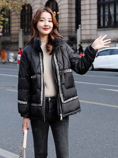 Mood Väikese lõhnaga talve sulejoped Soe Parka Korea Elegant Vintage Puffe jope Naistele Tuulekindlad ülerõivad