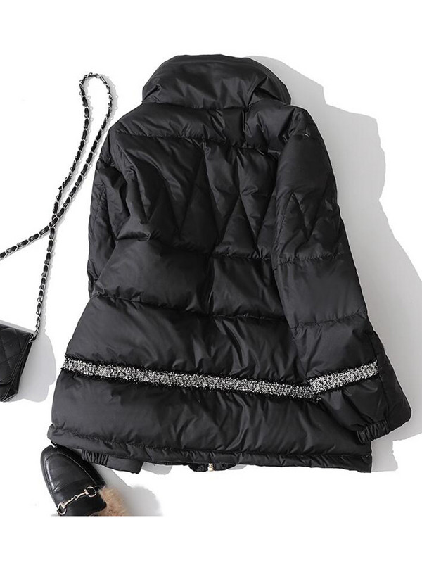 Mood Väikese lõhnaga talve sulejoped Soe Parka Korea Elegant Vintage Puffe jope Naistele Tuulekindlad ülerõivad