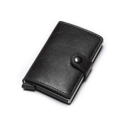 ID-krediit-pangakaardi omanik Meeste rahakott Luksuskaubamärgiga Anti Rfid Blocking Kaitstud PU-alumiiniumist õhuke mini-väike rahakott