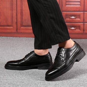 Μαύρα παπούτσια Gentleman ανδρικά παπούτσια Brogues Oxford Παπούτσια υψηλής ποιότητας για άνδρες Κλασικά ανδρικά επαγγελματικά δερμάτινα παπούτσια Casual