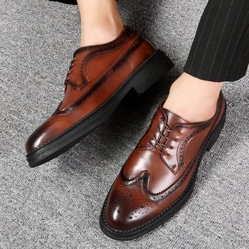 Μαύρα παπούτσια Gentleman ανδρικά παπούτσια Brogues Oxford Παπούτσια υψηλής ποιότητας για άνδρες Κλασικά ανδρικά επαγγελματικά δερμάτινα παπούτσια Casual