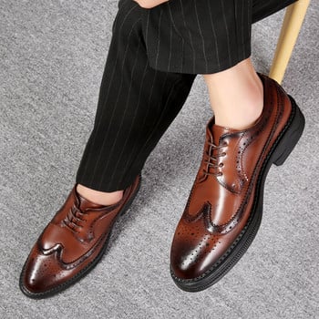 Μαύρα παπούτσια Gentleman ανδρικά παπούτσια Brogues Oxford Παπούτσια υψηλής ποιότητας για άνδρες Κλασικά ανδρικά επαγγελματικά δερμάτινα παπούτσια Casual