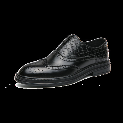 Black Gentleman svečane cipele Muške brogove Oxford cipele Visokokvalitetne muške cipele za odijela Klasične muške poslovne kožne cipele Ležerne