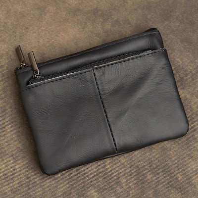 Mini torbica za novčiće od kože, višeslojna torbica za kartice od kravlje kože, ručno rađeni novčanik s patentnim zatvaračem, torbica za ključeve automobila, kratka ženska torbica za ključeve za novčanik