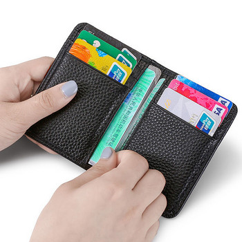 Πολυτελής θήκη ανδρικής κάρτας Δερμάτινο λεπτό μίνι ανδρικό πορτοφόλι Μικρό τσαντάκι τσέπης Γυναικεία τράπεζα Πιστωτική κάρτα για άνδρες Πορτοφόλια καρτών